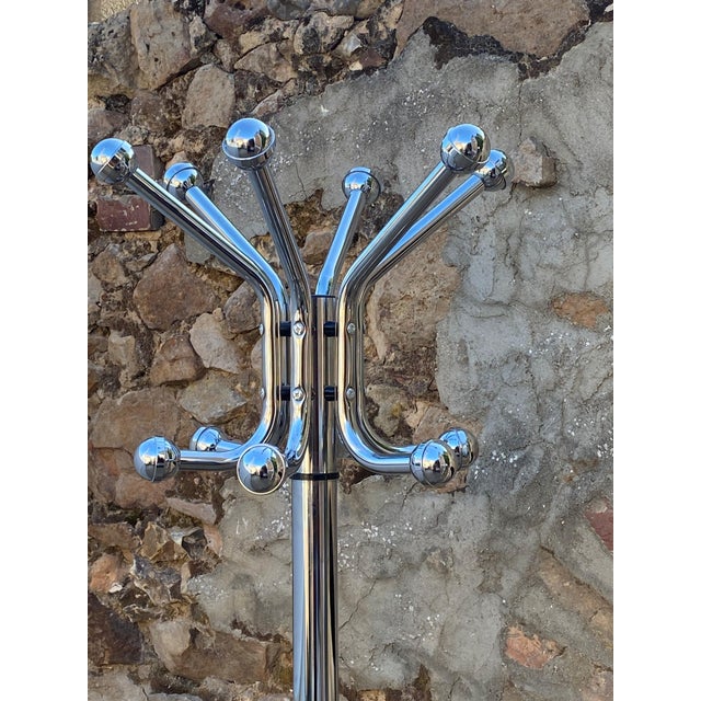 Metal Vintage Chrome Metal Coat Rack, 1970s For Sale - Image 7 of 18