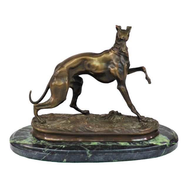 Circa 1800's Pierre-Jules Mene French ''Greyhound '' Signed Sculpture For Sale