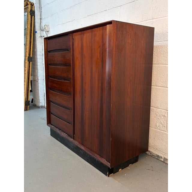 Brown Danish Mid 20th Century Modern Rosewood Tambour Door Chest by Dyrlund For Sale - Image 8 of 13