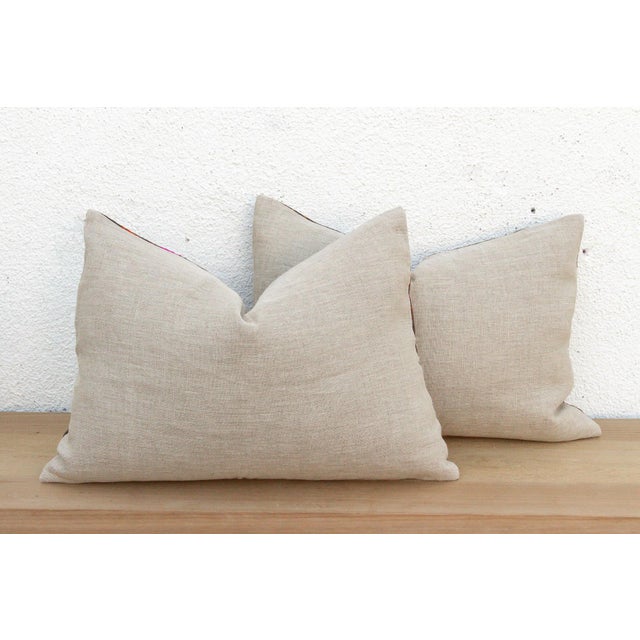 The Amritsar Duo, Antique Phulkari Lumbar Pillow Covers For Sale In Los Angeles - Image 6 of 7