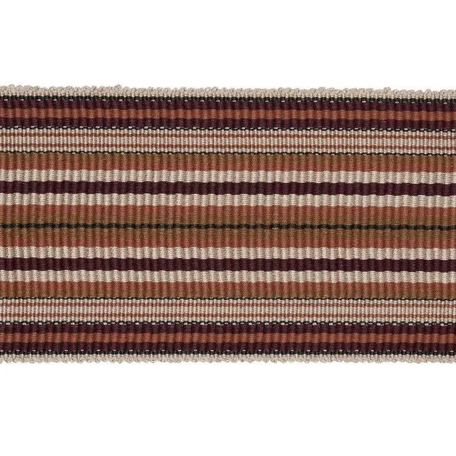 Rustic Schumacher X Neisha Crosland Topaki Stripe Tape in Aubergine For Sale - Image 3 of 3
