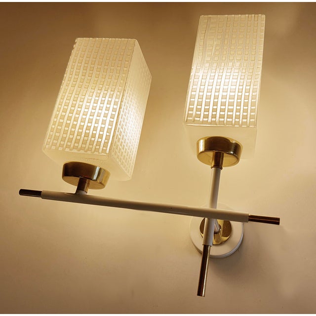 Mid-Century Modern French Glass Sconces, 1960s, Set of 2 For Sale - Image 15 of 18