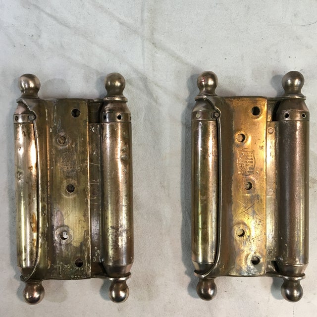 Antique 1905 BrassPlated Swinging Door Hinges a Pair Chairish