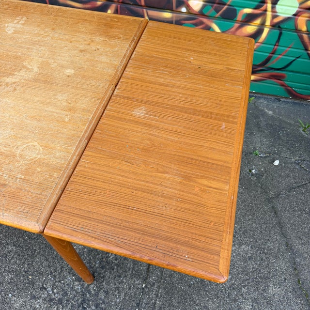 Square Teak Dining Table With 2 Leaves For Sale In Cleveland - Image 6 of 12