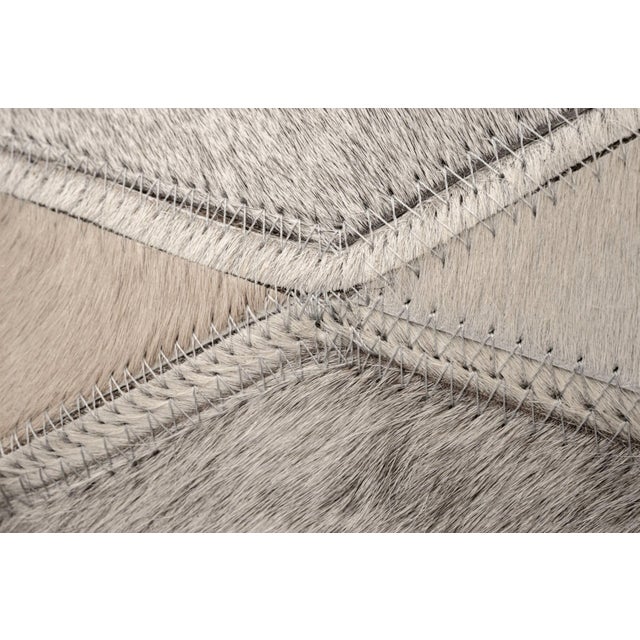 Canvello Genuine Cowhide Leather Decorative Throw Pillow With Feather Down Insert Included For Sale - Image 4 of 6