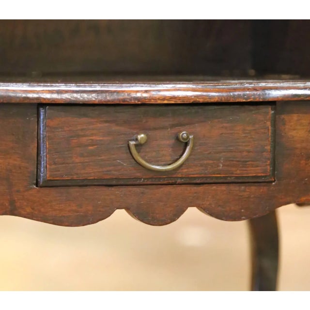 Brown 18th Century French Louis XV Carved Oak Nightstand With Drawer For Sale - Image 8 of 13