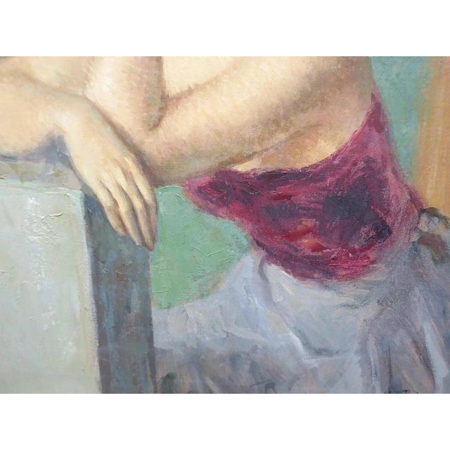 1960s Marc Rebierre, Portrait of a French Girl, 1960s, Oil Painting on Canvas, Framed For Sale - Image 5 of 14
