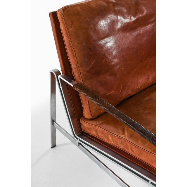 Sofa in Steel and Leather by Preben Fabricius & Jørgen Kastholm, 1960s For Sale - Image 4 of 10