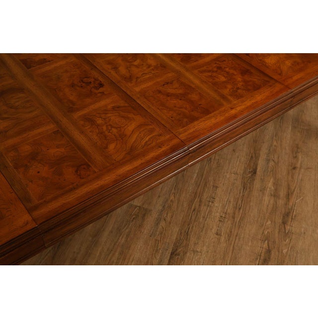 Drexel Heritage Sketchbook Collection Burl Wood Parsons Extendable Dining Table For Sale - Image 14 of 18