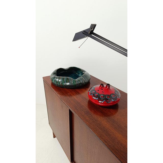 1960s Mid 20th Century Modern Italian Vase Handcrafted in Red Enamel Ceramic, 1960s For Sale - Image 5 of 14