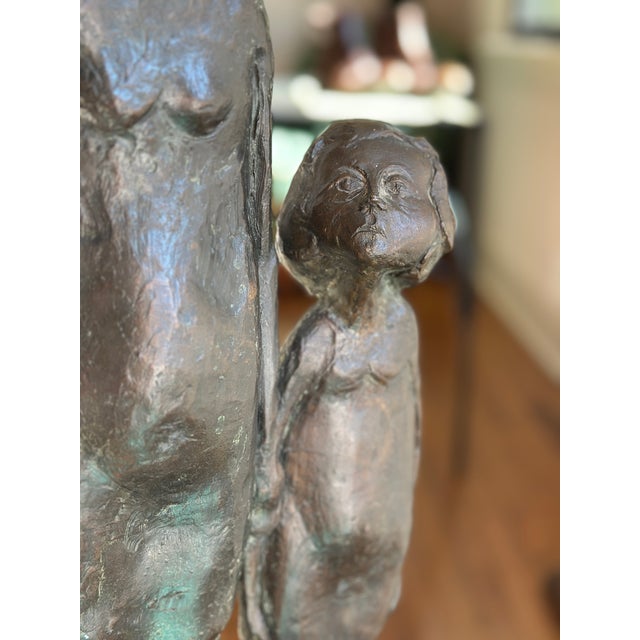 Mid-Century Modern Bronze Sculpture of a Mother and Child by Harry Geffert For Sale In Boston - Image 6 of 10