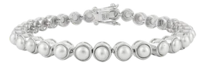 Solid Silver Natural Pearl Beaded Bracelet by Carat&her