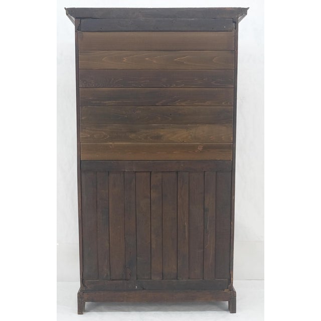 Mid-Century Modern Very Fine 1900s Antique Russian Brass Inlay Two Glass Doors Storage Cabinet For Sale - Image 3 of 13
