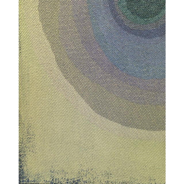 Orna Feinstein "Tree Spirit #83" Contemporary Green & Blue Toned Concentric Circle Abstract, 2023 For Sale In Houston - Image 6 of 9