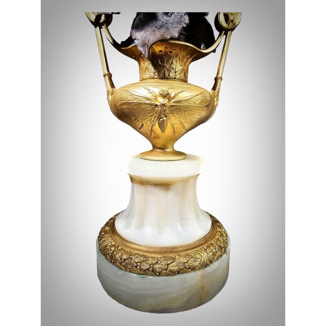 Gilt Bronze Vases with Flowers, 1860, Set of 2 For Sale - Image 17 of 18