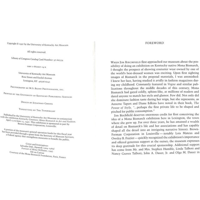 "Kentucky Countess Mona Bismark in Art & Fashion" Birchfield, James D. For Sale In New York - Image 6 of 9