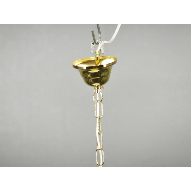 1970s Italian Murano Glass Swirl Pendant Light with Brass, 1970s For Sale - Image 5 of 12