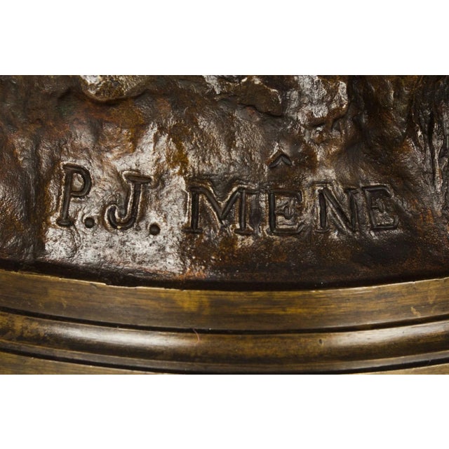 Authentic Atelier Cast Antique Bronze Sculpture of Duck Hunt by Pierre Jules Mene For Sale - Image 12 of 12