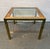 Mid 20th Century Brass & Burl Accented Glass Side Table For Sale - Image 4 of 13