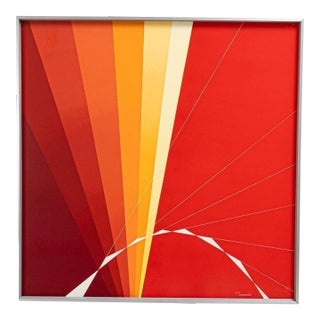 20th Century Belgian Artwork With Metal Frame By Rene Berdal For Sale