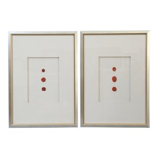 Framed Antique Red Wax Seal Intaglios - A Pair For Sale