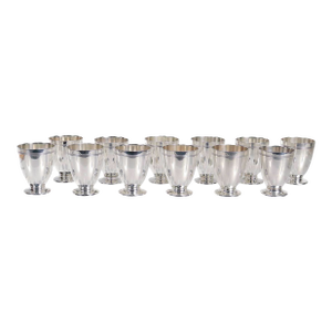 Set of 12 Tiffany & Co Art Deco Sterling Silver Art Deco Shot Cups or Cordials