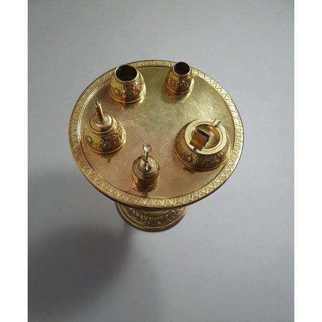 Art Nouveau Brass Smoke Table For Sale - Image 11 of 17