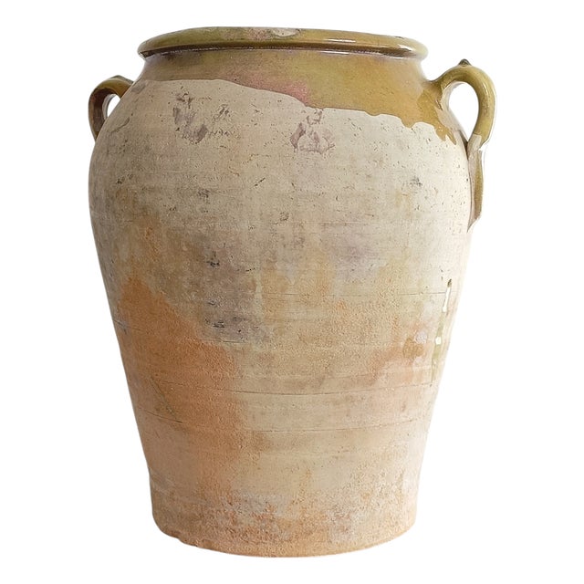 Antique Spanish Terracotta Olive Oil Jar with Patina, 1890s For Sale