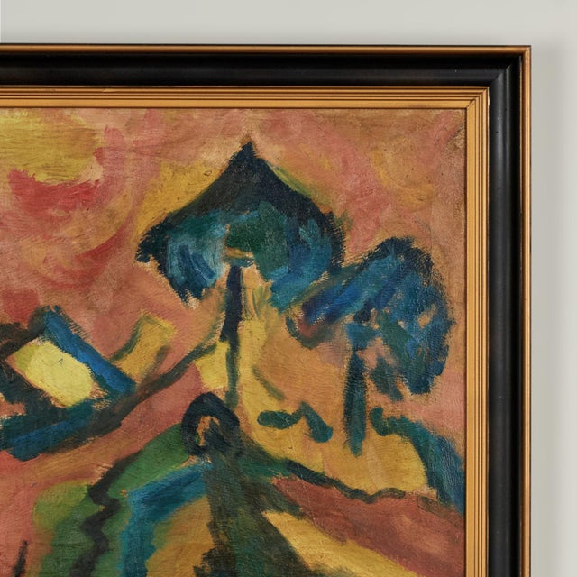 Expressionist Painting of a Landscape Signed Peters For Sale - Image 4 of 12