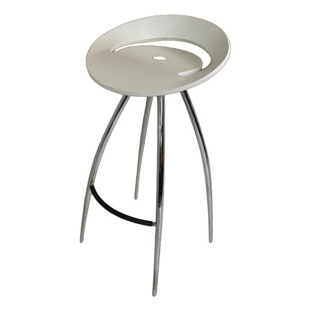 Lyra Bar Stool with White Seat by Sigurdur Thorsteinsson for Design Group Italia / Magis For Sale