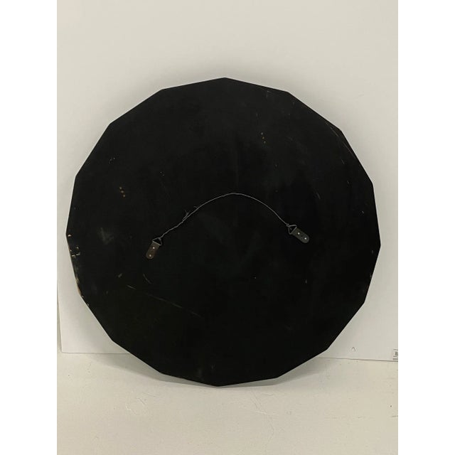 Glass Mid-Century Modern Scalloped Round Mirror For Sale - Image 7 of 11