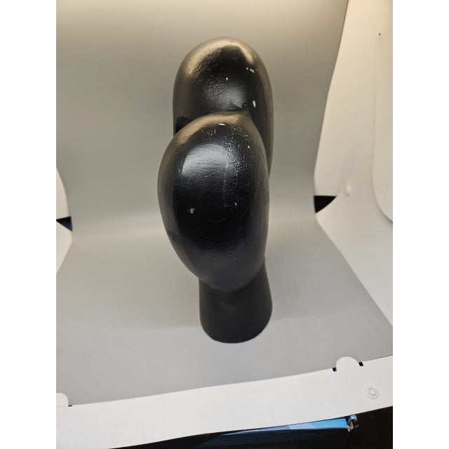 Vintage Two Face Metal MCM Sculpture For Sale - Image 4 of 5