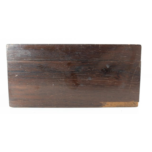 Antique Americana Folk Art Rosewood Writing Box For Sale - Image 4 of 11