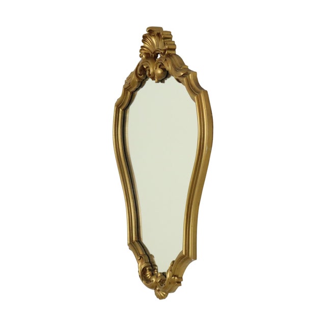 Glass Vintage Gold Mirror, 1960s For Sale - Image 7 of 17