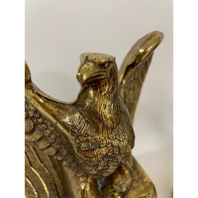 Mid 20th Century Brass Federal Style Eagle Bookends - A Pair For Sale - Image 13 of 18