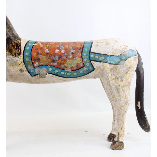 Wood Carousel Horse With Detachable Metal Stand For Sale - Image 7 of 17