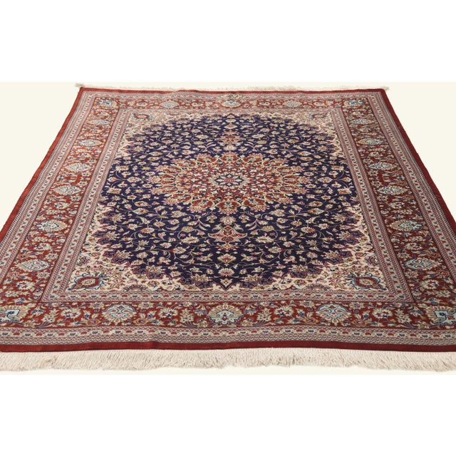 Baroque Vintage Persian Qum Rug, 03'04 X 04'10 For Sale - Image 3 of 10