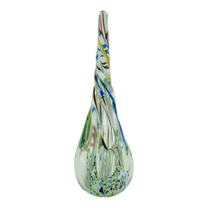 Vintage Murano Twist Vase, Italian, Art Glass Posy Sleeve, Paperweight, c.1980