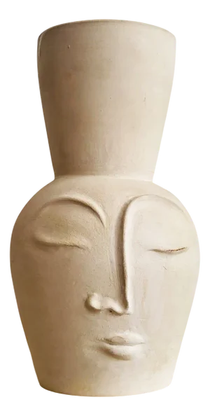 Studio Pottery Vase with Matisse-Style Face, 20th Century
