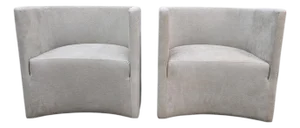 MCM Barrel Back Lounge Chairs Newly Reupholstered - Pair