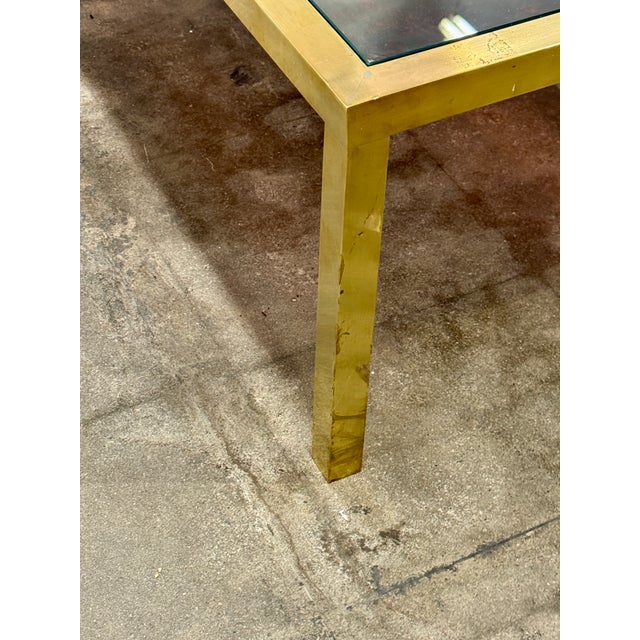 1970s Italian Mid-Century Brass and Tortoiseshell-Style Coffee Table, 1970s For Sale - Image 5 of 8