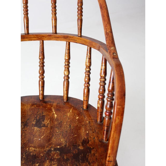 Brown Antique Windsor Arm Chair For Sale - Image 8 of 12