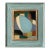 Contemporary Colorblock Oil Painting in Vintage Painted Frame For Sale