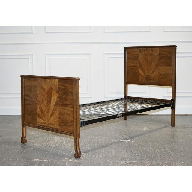 Art Deco Burr Walnut Single Bed For Sale - Image 3 of 18