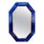 Large Scale Blue Murano Glass and Brass Mirror For Sale