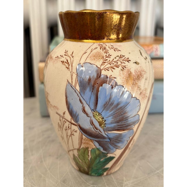 1800s English Adderley Gold Lustre Vase For Sale - Image 4 of 8