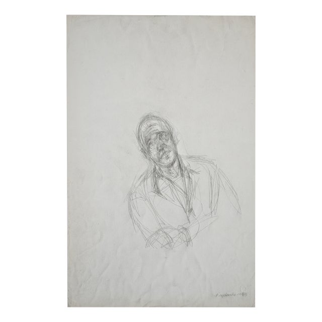 Alberto Giacometti, Portrait of Jean Gênet, 1963, Original Lithograph For Sale