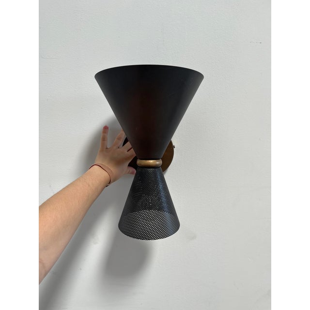 1960s Vintage Brass and Metal Bowtie Sconces, Pair For Sale - Image 5 of 8