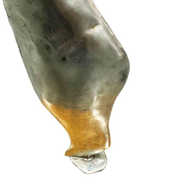 Metal 1990s Postmodern Brushed Steel Female Leg Marilyn Monroe Floor Lamp W/ Shade For Sale - Image 7 of 7