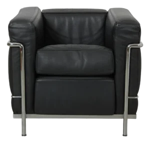 Vintage LC 2/1 Club Chair in Black Leather from Le Corbusier, 2000s